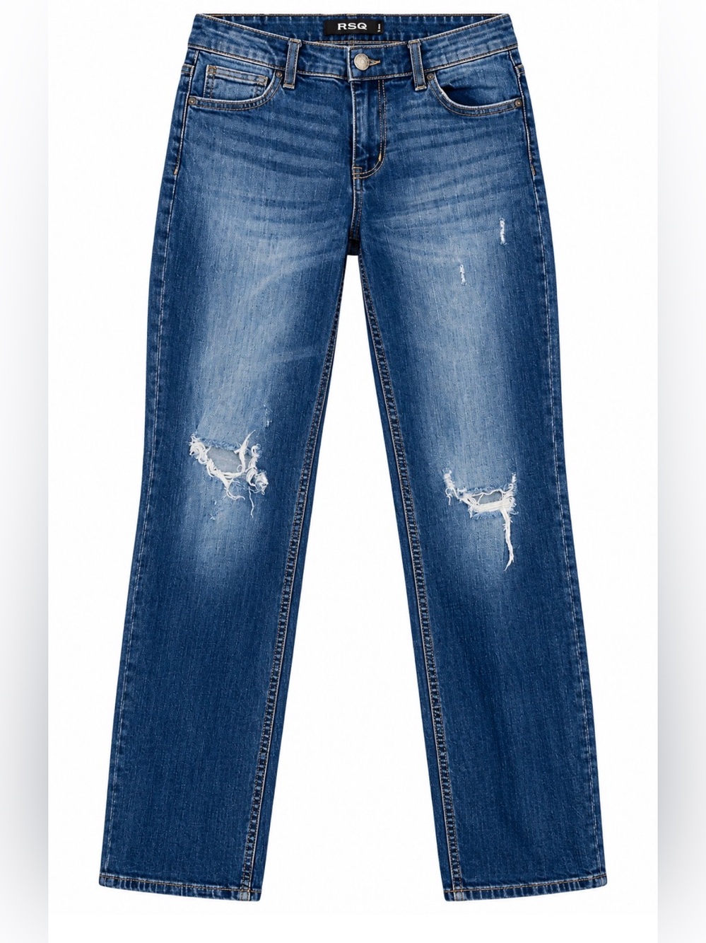 RSQ Women's Slim Dark Blue Distressed Jeans, 20